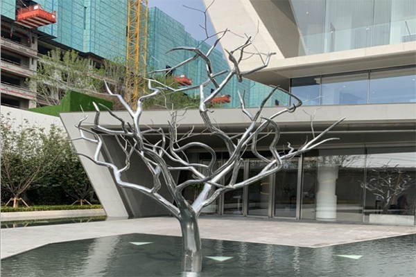 Custom Stainless Steel Tree Sculpture for Modern Landscape & Architectural Decoration